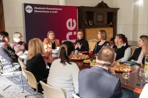 Przedstawiciele kierunku pedagogika na śniadaniu u Rektor AHE w Łodzi